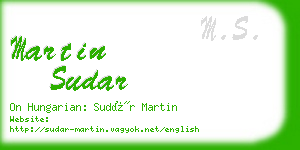 martin sudar business card